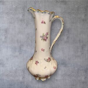 Limoges GDA France Roses Gold Trim Chocolate Pot Pitcher No Lid / Small Chip